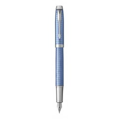 Ручка перьевая Parker IM 17 Premium Blue CT FP F 24 411 из алюминия, рисунок в клетку
