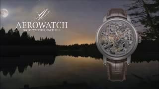 Годинники наручні чоловічі Aerowatch 50931 AA01, механіка з ручним заводом, скелетон, коричневий шкіряний