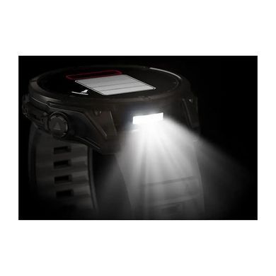 Смарт-годинник Garmin Fenix 8 &ndash; 47 мм, AMOLED Sapphire, титан з DLC-покриттям Carbon Gray та силіконовим ремінцем чорного/сірого кольору