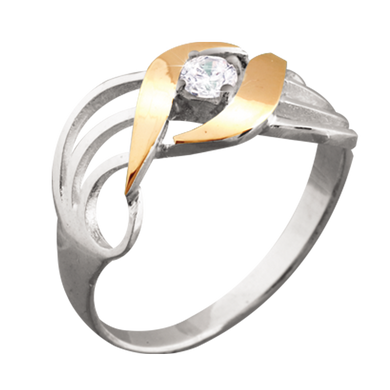 Серебряное кольцо с золотом 15