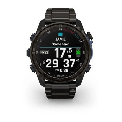 Смарт-годинник Garmin Descent Mk3i - 51 мм, титан Carbon Grey DLC з титановим браслетом