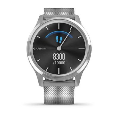 Смарт годинник Garmin Vivomove Luxe сріблястий з сріблястим ремінцем