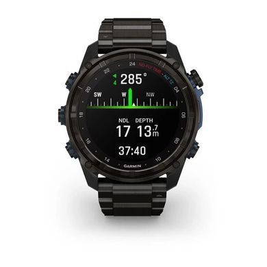 Смарт-годинник Garmin Descent Mk3i - 51 мм, титан Carbon Grey DLC з титановим браслетом