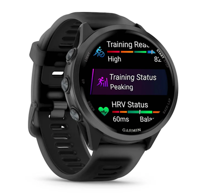 Смарт-часы Garmin Forerunner 570 (47 мм), алюминиевый безель сланцево-серого цвета с черным ремешком