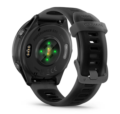 Смарт-часы Garmin Forerunner 570 (47 мм), алюминиевый безель сланцево-серого цвета с черным ремешком