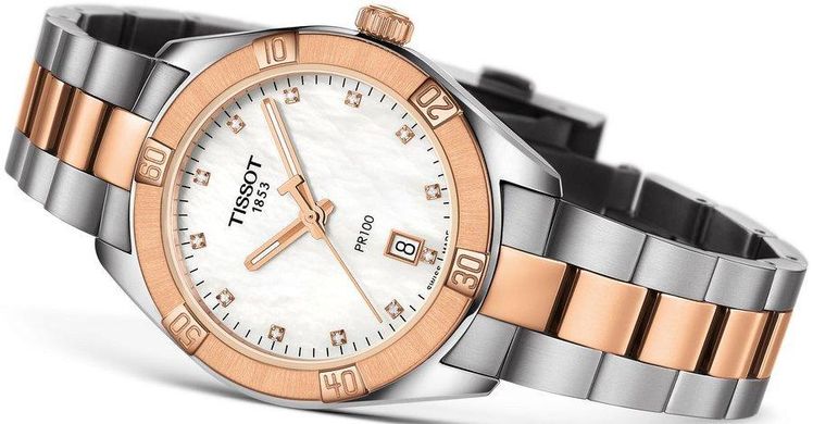 Часы наручные женские с бриллиантами Tissot PR 100 SPORT CHIC T101.910.22.116.00
