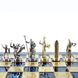 S4BLU Manopoulos Greek Mythology chess set with gold-silver chessmen/Blue chessboard 36cm 3