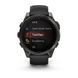 Смарт-годинник Garmin Fenix 8 &ndash; 47 мм, AMOLED Sapphire, титан з DLC-покриттям Carbon Gray та силіконовим ремінцем чорного/сірого кольору