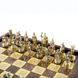 SK3BRO Manopoulos Greek Roman Period chess set with gold-silver chessmen/Brown chessboard on wooden box 27cm 5