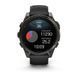 Смарт-годинник Garmin Fenix 8 &ndash; 47 мм, AMOLED Sapphire, титан з DLC-покриттям Carbon Gray та силіконовим ремінцем чорного/сірого кольору