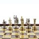 SK3BRO Manopoulos Greek Roman Period chess set with gold-silver chessmen/Brown chessboard on wooden box 27cm 3