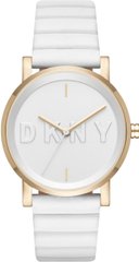 Годинники наручні жіночі DKNY NY2632 кварцові в біло-золотий панелі, тиснений ремінець, США