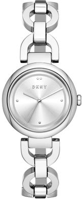 Годинники наручні жіночі DKNY NY2767 кварцові, браслет з літер, сріблясті, США