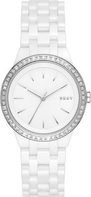 Часы наручные женские DKNY NY2528 кварцевые, с фианитами, керамические, США