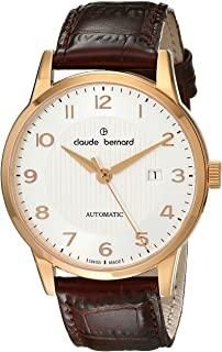 Часы наручные мужские Claude Bernard 80091 37R ABR с автоподзаводом, датой и золотистым покрытием PVD