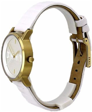 Часы наручные женские DKNY NY2632 кварцевые в бело-золотой палитре, тисненый ремешок, США