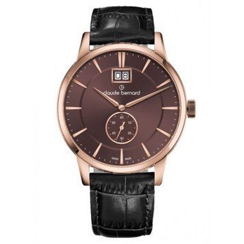 Часы наручные мужские Claude Bernard 64005 37R BRIR3, кварц, малая секундная стрелка, циферблат цвета бронзы