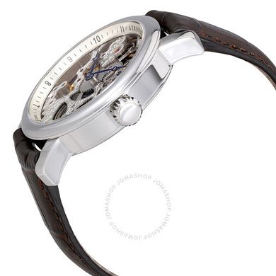 Часы наручные мужские Aerowatch 57931 AA01 механические с ручным заводом, скелетон, коричневый ремешок