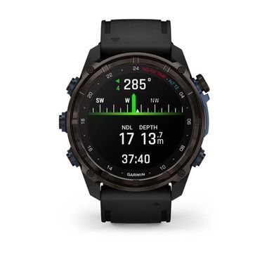 Смарт-годинник Garmin Descent Mk3i - 51 мм, титан Carbon Grey DLC з чорним силіконовим ремінцем + трансивер Descent T2