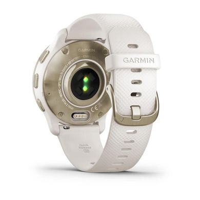 Смарт-годинник Garmin Venu 2 Plus світло-бежевий з безелем кольору кремове золото та силіконовим ремінцем