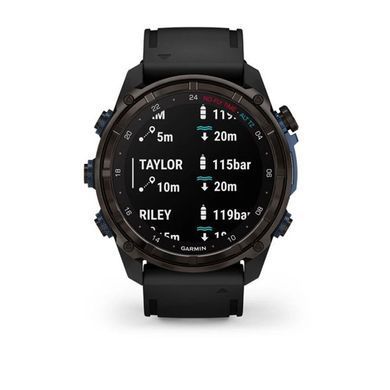 Смарт-годинник Garmin Descent Mk3i - 51 мм, титан Carbon Grey DLC з чорним силіконовим ремінцем + трансивер Descent T2