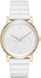 Часы наручные женские DKNY NY2632 кварцевые в бело-золотой палитре, тисненый ремешок, США 1