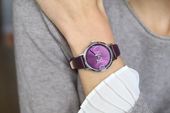 Часы наручные женские DKNY NY2843 кварцевые, фиолетовый ремешок из кожи, США