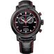 Часы-хронограф наручные мужские Aerowatch 87936 NO01 кварцевые с датой и тахиметром, черный кожаный ремешок 1