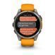 Смарт-годинник Garmin Fenix 8 &ndash; 47 мм, AMOLED Sapphire, титан із силіконовим ремінцем кольору Spark Orange/Graphite
