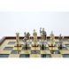 SK3GRE Manopoulos Greek Roman Period chess set with gold-silver chessmen/Green chessboard on wooden box 27cm 8