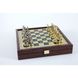 SK3GRE Manopoulos Greek Roman Period chess set with gold-silver chessmen/Green chessboard on wooden box 27cm 1