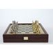 SK3GRE Manopoulos Greek Roman Period chess set with gold-silver chessmen/Green chessboard on wooden box 27cm 4