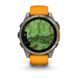 Смарт-годинник Garmin Fenix 8 &ndash; 47 мм, AMOLED Sapphire, титан із силіконовим ремінцем кольору Spark Orange/Graphite