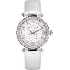 Часы наручные женские Claude Bernard 20509 3C BIN, кварцевые, с кристаллами Swarovski