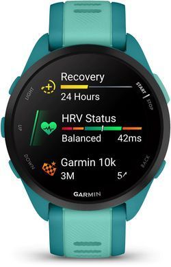 Смарт-часы Garmin Forerunner 165 Music, силиконовый ремешок цвета бирюзовый/аква