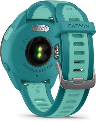 Смарт-часы Garmin Forerunner 165 Music, силиконовый ремешок цвета бирюзовый/аква