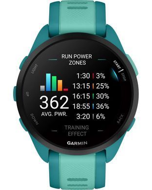 Смарт-часы Garmin Forerunner 165 Music, силиконовый ремешок цвета бирюзовый/аква