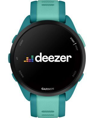Смарт-часы Garmin Forerunner 165 Music, силиконовый ремешок цвета бирюзовый/аква