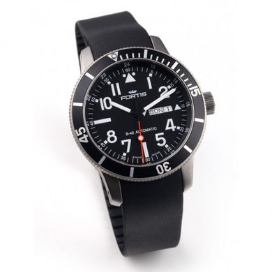 Швейцарские часы наручные мужские FORTIS 647.29.41 K, титановый сплав, каучуковый ремешок, автоподзавод