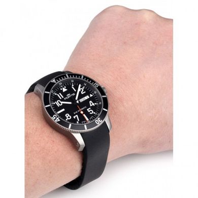 Швейцарские часы наручные мужские FORTIS 647.29.41 K, титановый сплав, каучуковый ремешок, автоподзавод