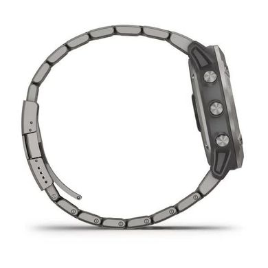 Смарт-годинник Garmin Fenix 6X Pro Solar титановий сріблястий з титановим ремінцем