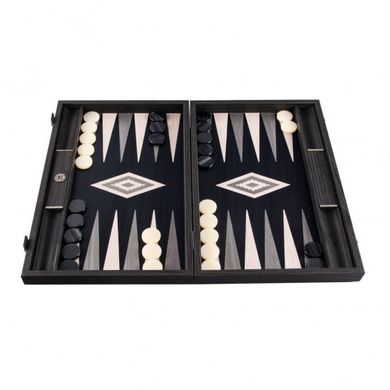 BSB1Manopoulos Handmade Inlaid Backgammon Pearly Grey Vavona Large with side стійки