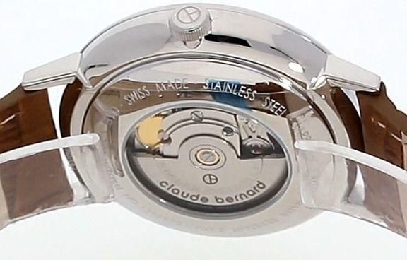Часы наручные Claude Bernard 80501 3 GIR, механика - автоподзавод, лунный календарь, коричневый ремешок