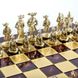 S12CRED Manopoulos Medieval Knights chess set with bronze-gold chessmen / Red chessboard 4