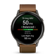 Смарт-годинник Garmin Venu 4 (45 мм) сланцевий із чорним силіконовим ремінцем і коричневим шкіряним ремінцем