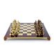 S12CRED Manopoulos Medieval Knights chess set with bronze-gold chessmen / Red chessboard 2