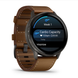 Смарт-годинник Garmin Venu 4 (45 мм) сланцевий із чорним силіконовим ремінцем і коричневим шкіряним ремінцем
