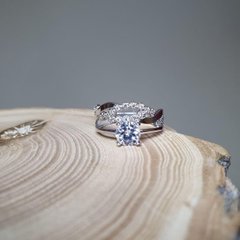 Серебряное кольцо двойное 18.5