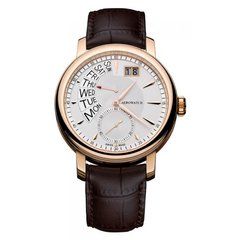 Часы наручные мужские Aerowatch 46941 RO02 кварцевые с датой и днем недели, коричневый кожаный ремешок