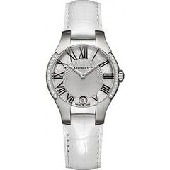 Часы наручные женские Aerowatch 06964 AA03 28DIA кварцевые, 28 бриллиантов, белый кожаный ремешок